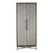 Aurelle Home Milton Solid Oak & Brass Tall Cabinet