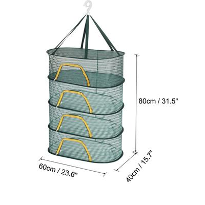 Folded Mesh Clothes Hanging Dryer, Sweater Drying Rack, Dark Green - Dark Green