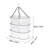 Folded Mesh Clothes Hanging Dryer, Sweater Drying Rack, White