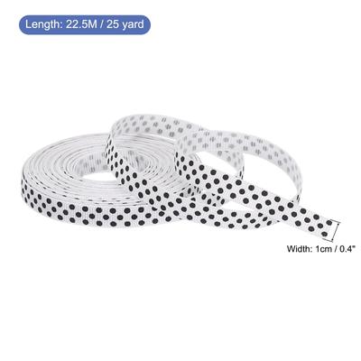 Grosgrain Ribbons White with Black Dots Bow Decoration