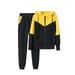 Wyongtao Womens 2 Piece Outfits Zip Up Hoodie Sweatshirt and Sweatpants Sport Tracksuit Casual Color-Blocking Sweatsuits Yellow L