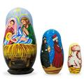 Set of 3 Nativity Scene- Jesus Mary Wisemen Nesting Dolls 4.25 Inches