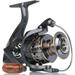 Spinning Reel Saltwater Fishing Reels with Wooden Handle 13 BB Light Weight 43LB Max Drag 4.7:1/5.2:1 Gear Ratio Summer/ICE Fishing Beginners Kids Friendly (BK7000)