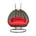 HomeStock Contemporary Cool Wicker Hanging 2 person Egg Swing Chair Red