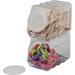Pacon Interlocking Storage Container With Lid - External Dimensions: 5.5 Width x 9.5 Depth x 6.8 Height - Interlocking Closure - Plastic - Clear - 1 Each