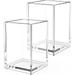 2 Pack Clear Acrylic Pencil Pen Holder Cup Desk Accessories Holder Makeup Brush Storage Organizer Desktop Stationery Organizer for School Home Office Desk Accessories(Clear)