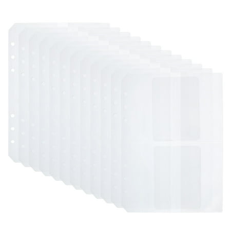 Uxcell A5 Binder 4 Pockets 12 Pack Zipper 6 Holes Binder Pouch for 6-Ring Notebook Binder Clear