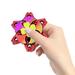 Anvazise Fingertip Spinner Electroplated Steel Ball Colorful Double Layer Fidget Gyro Stress Relief Dazzling Hand Fidget Spinning Top Decompression Toy Party Favor Random Style