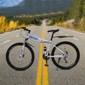 Miumaeov 26 Inch Folding Mountain Bike 21 Speed Full Suspension High-Carbon Steel MTB Foldable Bicycle Dual Disc Brake Non-Slip Folding Bikes Mountain Bicycle for Adults/Men/Women