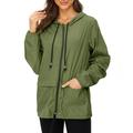 Rain Coats for Women Waterproof with Hood Packable Rain Jackets Womens Lightweight Rain Jackets Outdoor Army Green 3XL