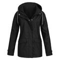 KJSDKJNS New Product Long Rain Coats for Women Winter Coats for Women Women Jackets Women Solid Rain Jacket Outdoor Plus Hooded Raincoat Windproof Jackets Solid Outwear