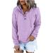 Oalirro Fashion Fall Hoodies For Women Fall and Winter Vintage Sweatshirt Round Neck Long Sleeve Dressy Tops For Women Pullover Sweaters For Women Purple