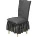Baocc Seat Covers Bubble Plaid Stretch Dining Chair Covers Slipcovers Thick with Chair Cover Skirt Dark Gray