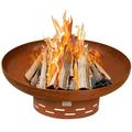 WORTH 36 in Dia. Cor-Ten Steel Fire Pit Bowl Rustic Firepit Patina Wood Burning Patio Backyard Bonfire Outdoor Campfire Porch Picnic BBQ Landscape Decor Last for Generations