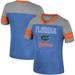 Girls Youth Colosseum Royal/Heather Gray Florida Gators Summer Striped V-Neck T-Shirt