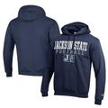 Men's Champion Navy Jackson State Tigers Football Eco Powerblend Pullover Hoodie
