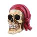 NUOLUX Creative Simulation Resin Skull Halloween Skull Props Decoration Collectible Skull Gift Desktop Figurine Party Supplies Red