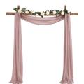 Socomi Wedding Arch Draping Fabric 2 Panels 29 x 18Ft Dusty Rose Sheer Backdrop Curtain Drapes 6 Ya