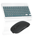 Rechargeable Bluetooth Keyboard and Mouse Combo Ultra Slim Full-Size Keyboard and Ergonomic Mouse for Xiaomi Mi Pad 3 and All Bluetooth Enabled Mac/Tablet/iPad/PC/Laptop -Pine Green with Black Mouse