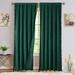 Shininglove 63inch Length Luxury Velvet Curtains with Tassels Room Darkening Rod Pocket Window Curtains for Living Room 2 Panels Green