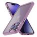 for iPhone 15 Pro Case with Metal Camera Frame& Buttons Cute Clear Hard Back with Silicone Frame Slim Shockproof Protective Phone Case for Girls and Women for iPhone 15 Pro Lavender