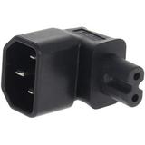 C14 to C7 Converter Plug Adapter IEC320 C14 3-Prong Male Plug to 90 Degree Angled C7 2-Prong Female Receptacle Power Plug Adapter