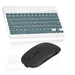 Rechargeable Bluetooth Keyboard and Mouse Combo Ultra Slim Full-Size Keyboard and Mouse for ZTE nubia Red Magic and All Bluetooth Enabled Mac/Tablet/iPad/PC/Laptop -Pine Green with Black Mouse