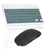 Rechargeable Bluetooth Keyboard and Mouse Combo Ultra Slim Full-Size Keyboard and Ergonomic Mouse for vivo Y30 Standard and All Bluetooth Enabled Mac/Tablet/iPad/PC/Laptop -Pine Green with Black Mouse