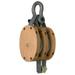HYYYYH 3002K 4 Double Regular Wood Shell Block with K Screw Pin Anchor Shackle 1400 lbs Load Capacity 1/2 Rope 2-1/4 Sheave