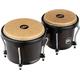 Meinl Percussion Bongos Headliner Wood - 2 Handtrommeln mit 6,75 und 8 Zoll - inkl. Stimmschlüssel - Siam Eiche, Schwarz (HB100VWB-M)