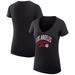 Women's G-III 4Her by Carl Banks Black LA Clippers Filigree Logo V-Neck Fitted T-Shirt