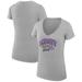 Women's G-III 4Her by Carl Banks Heather Gray Sacramento Kings Filigree Logo V-Neck Fitted T-Shirt