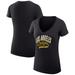 Women's G-III 4Her by Carl Banks Black Los Angeles Chargers Filigree Logo Lightweight V-Neck Fitted T-Shirt
