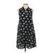 Equipment Casual Dress - A-Line Collared Sleeveless: Black Floral Dresses - Women's Size X-Small