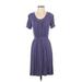 Barneys New York Casual Dress - DropWaist: Purple Solid Dresses - Women's Size X-Small