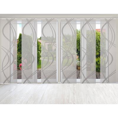 Schiebegardine HOME WOHNIDEEN "TIBERIO 6er SET" Gr. 1, grau, B:60cm H:245cm, Polyester, Gardinen, Schiebegardine 6er SET TIBERIO Image