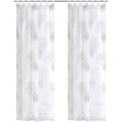 Vorhang HOME WOHNIDEEN "RAWLINS" Gr. 3, grau, B:140cm H:225cm, Voile, Polyester, Gardinen, 2er Pack Schlaufenschal RAWLINS bedruckt Image