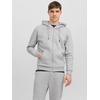 Kapuzensweatjacke JACK & JONES "JJEBRADLEY SWEAT ZIP HOOD NOOS", Herren, Gr. L, grau (light grau melange), angeraute Sweatware, Obermaterial: 61% Polyester, 39% Baumwolle, meliert, modisch, loose fit taillenbedeckt, ohne Ausschnitt, Langarm...