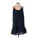 J.Crew Cocktail Dress - Mini Scoop Neck Sleeveless: Blue Print Dresses - Women's Size 2X-Small