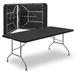 Bring Home Furniture 8Ft Heavy Duty Folding Table, Indoor Outdoor Portable Picnic Desk w/ Steel Legs & Handle Plastic/Resin in Black | Wayfair