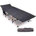 Redcamp Folding Camping Cots Heavy Duty, 28" Portable Sleeping Cot for Camp Office Use in Black | 19.3 H x 28 W x 75 D in | Wayfair RC18114