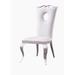 Rosdorf Park Karrar Leather Metal Back Side Chair Dining Chair Faux Leather/Upholstered in White | 43.3 H x 19.3 W x 22.8 D in | Wayfair