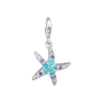 Nenalina - Seestern-Anhänger Zirkonia Kristalle 925 Silber Charms & Kettenanhänger 1 ct Damen