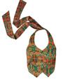 Women's Brown / Green Snakes Print Satin Vest With Tie Small Janara Jones