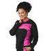 Vevo Active Women's Colorblock Fleece Crew Neck (Size L) Black-Pink, Cotton,Polyester