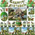 Décorations de fête d'anniversaire sur le thème des dinosaures bannières ballon fête