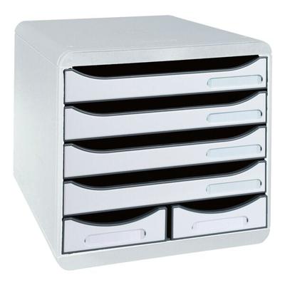 EXACOMPTA Schubladenbox »Big-Box Maxi« 6 Schübe grau, 27.1x27.8x34.7 cm