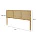 Oak Finish Manufactured Wood with Natural Rattan Panels Headboard, King or Queen