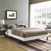 Modway Sharon White Vinyl Queen Bed with Squared Tapered Legs