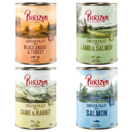 24x400g Adult, lot mixte Purizon nourriture humide pour chien